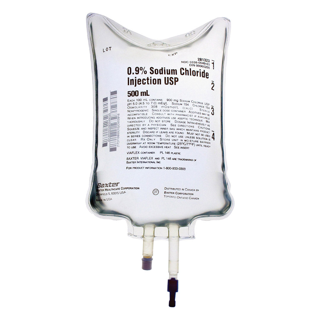 Baxter 0.9% Sodium Chloride Saline IV Intravenous Bags