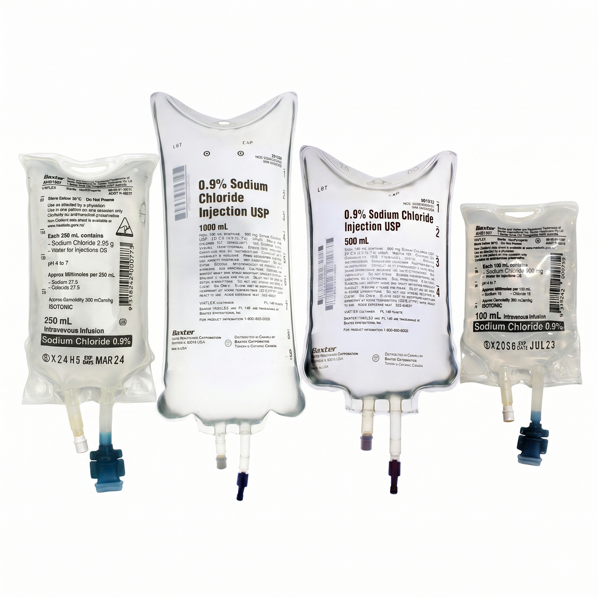 Baxter 0.9% Sodium Chloride Saline IV Intravenous Bags