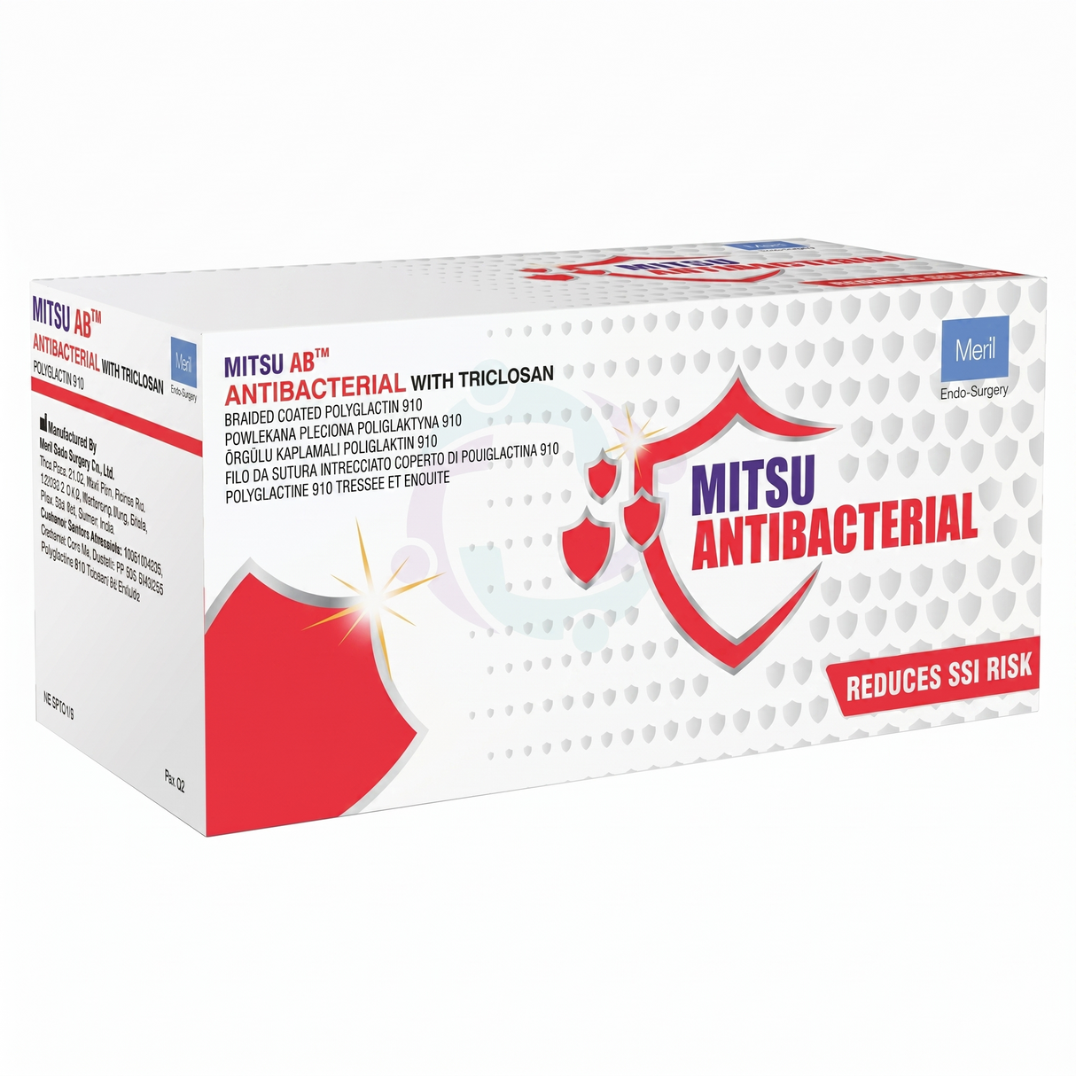 MITSU AB Antibacterial Sutures with Triclosan 12/pk