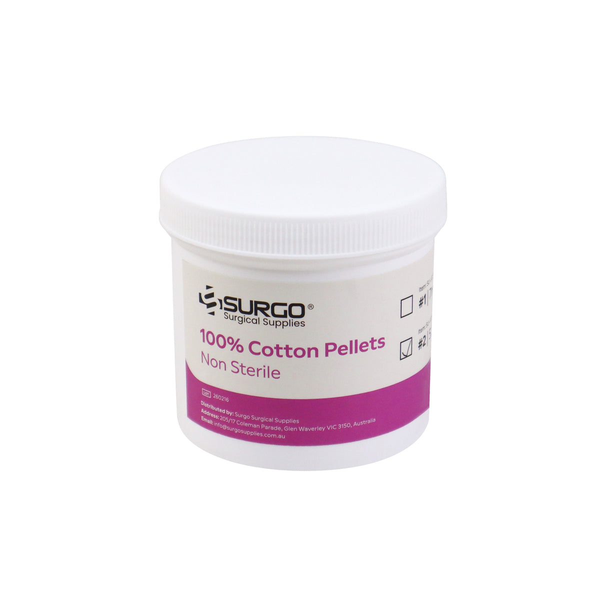 SURGO Cotton Pellets Jars