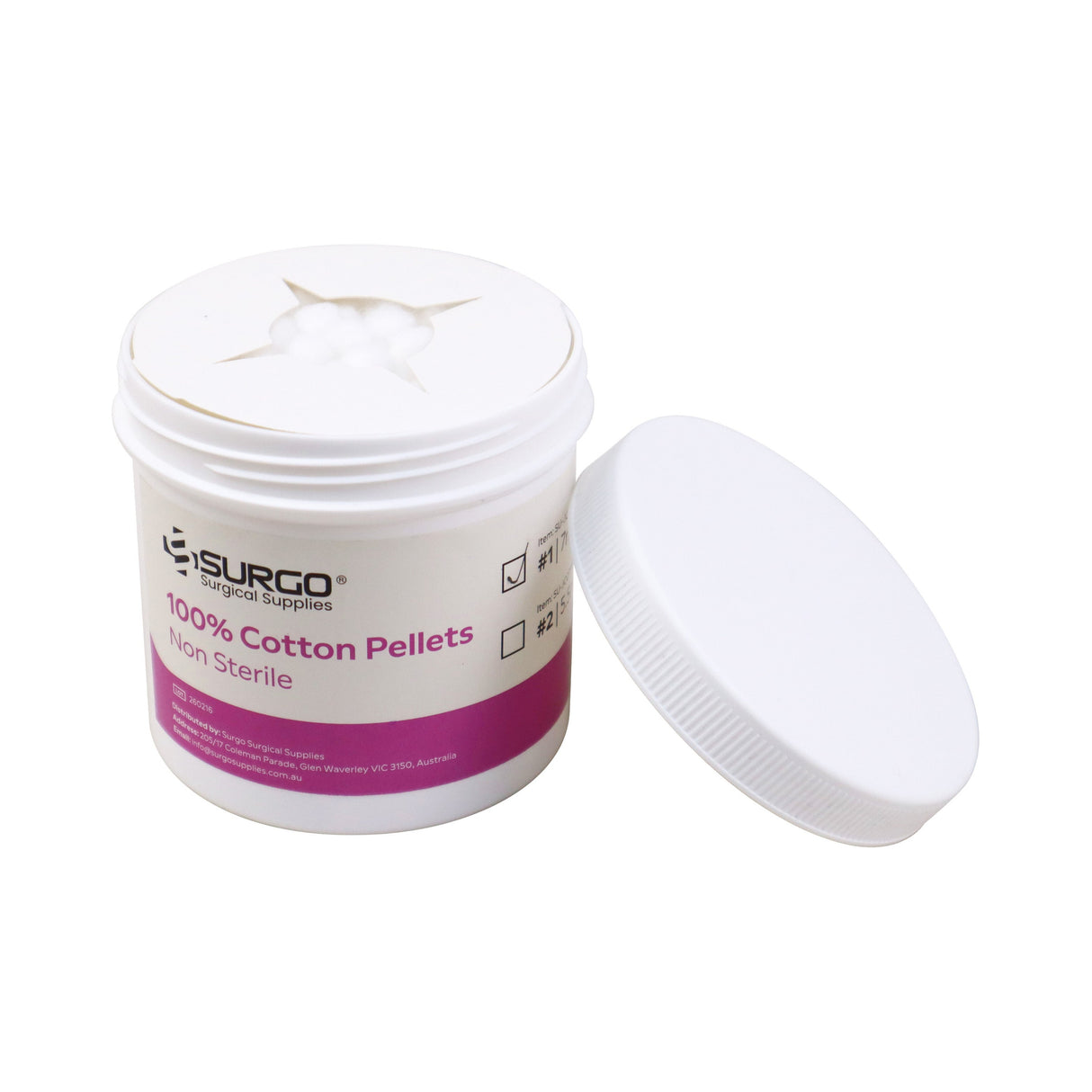 SURGO Cotton Pellets Jars