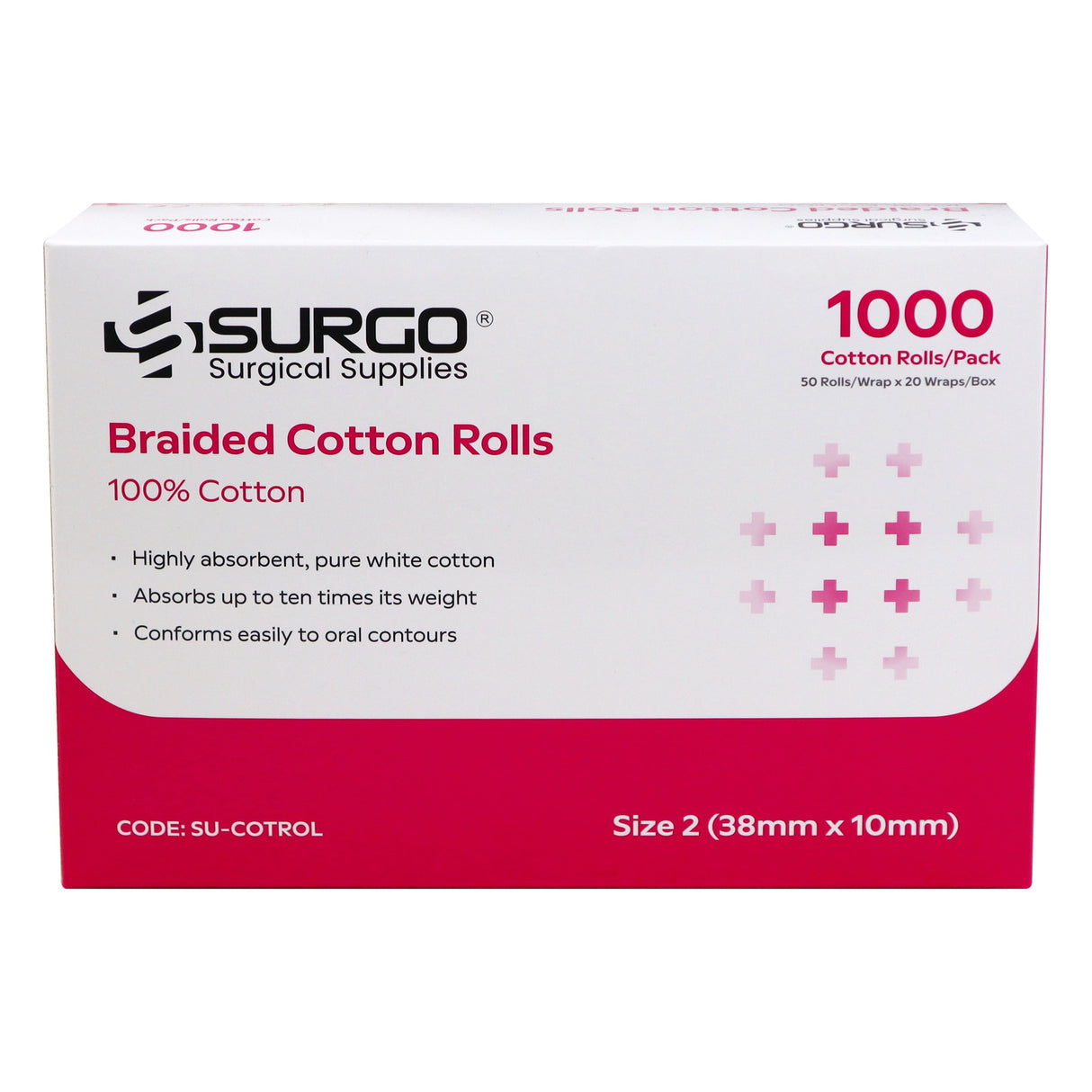 SURGO Braided Cotton Dental Rolls 5000 Rolls VALUE BOX