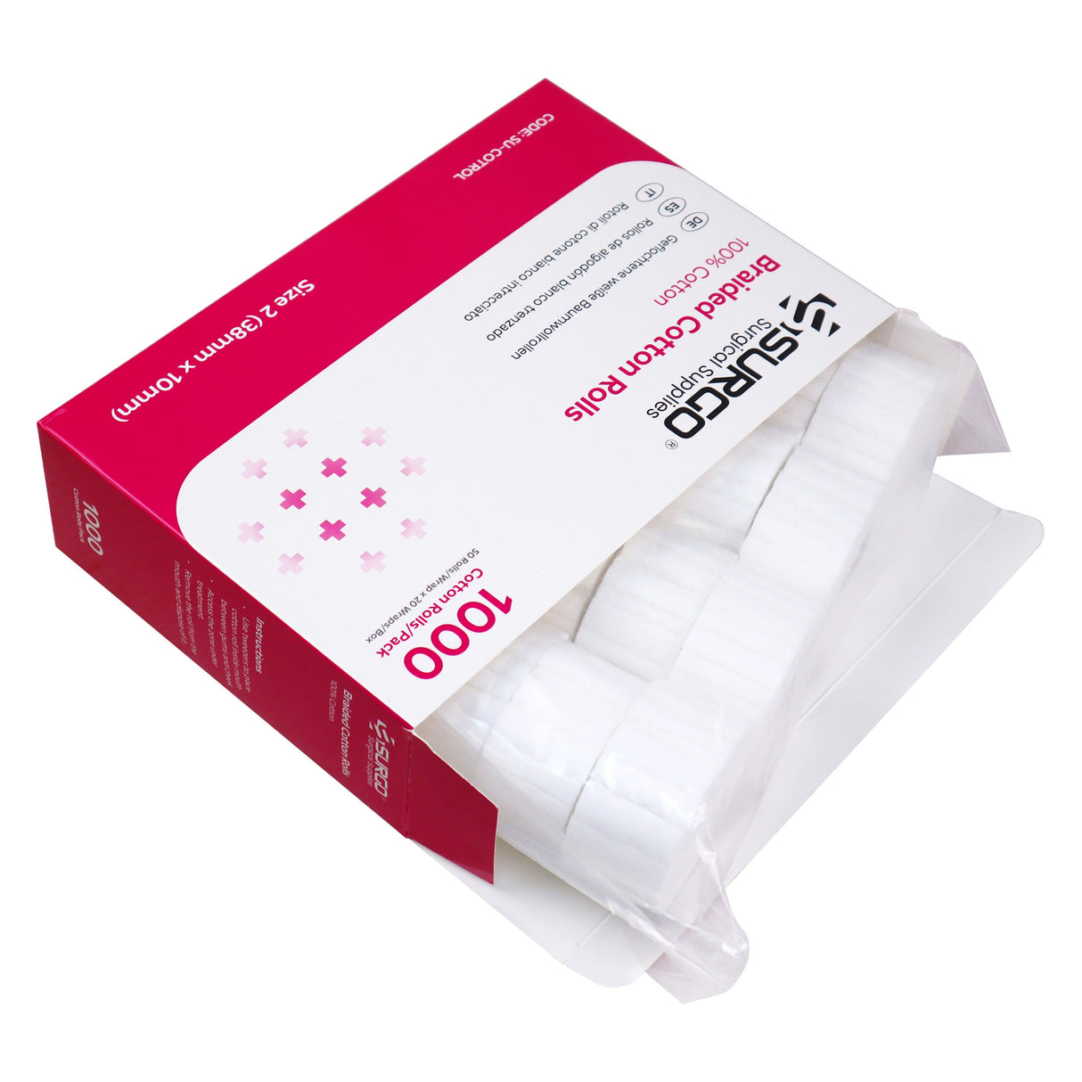 SURGO Braided Cotton Dental Rolls 5000 Rolls VALUE BOX