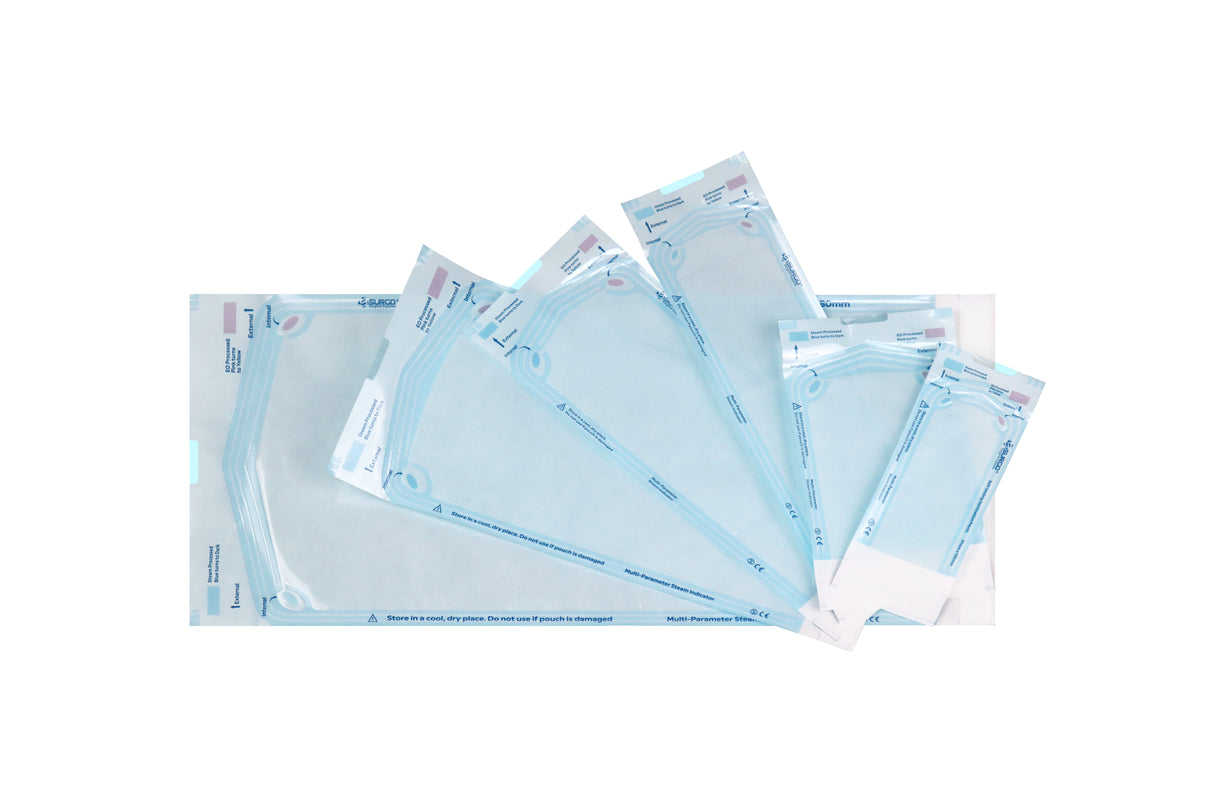 SURGO Self-Sealing Autoclave Sterilisation Pouches 6 x 200/pk VALUE BOX