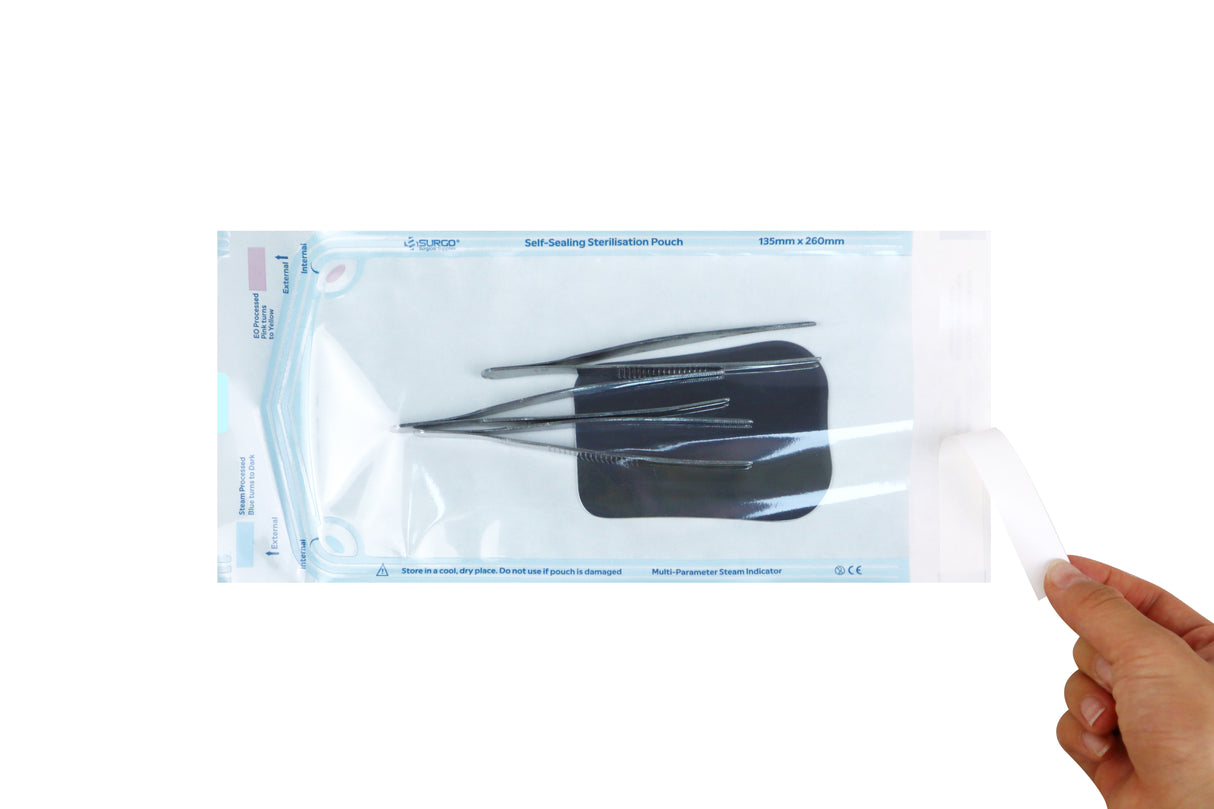SURGO Self-Sealing Autoclave Sterilisation Pouches 6 x 200/pk VALUE BOX