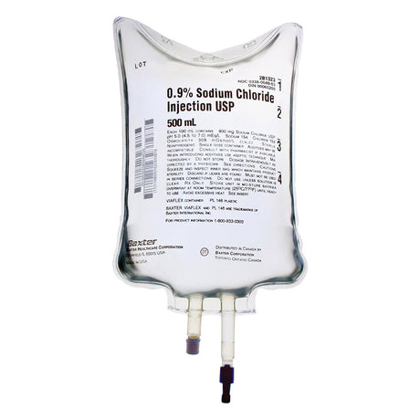 Baxter 0.9% Sodium Chloride Saline IV Intravenous Bags