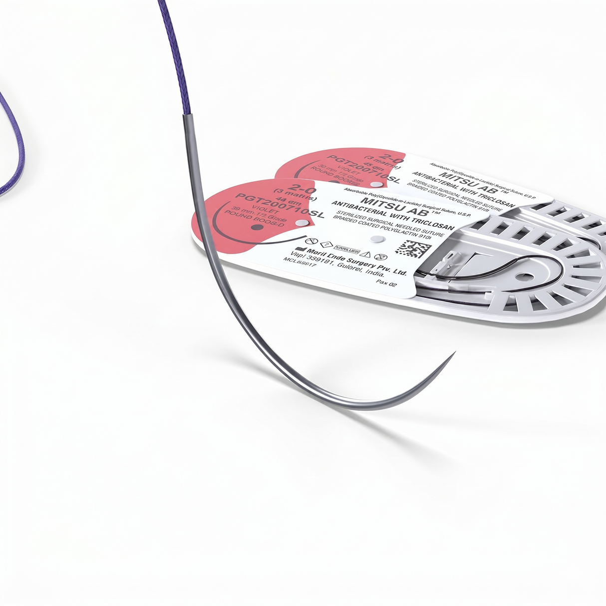 MITSU AB Antibacterial Sutures with Triclosan 12/pk