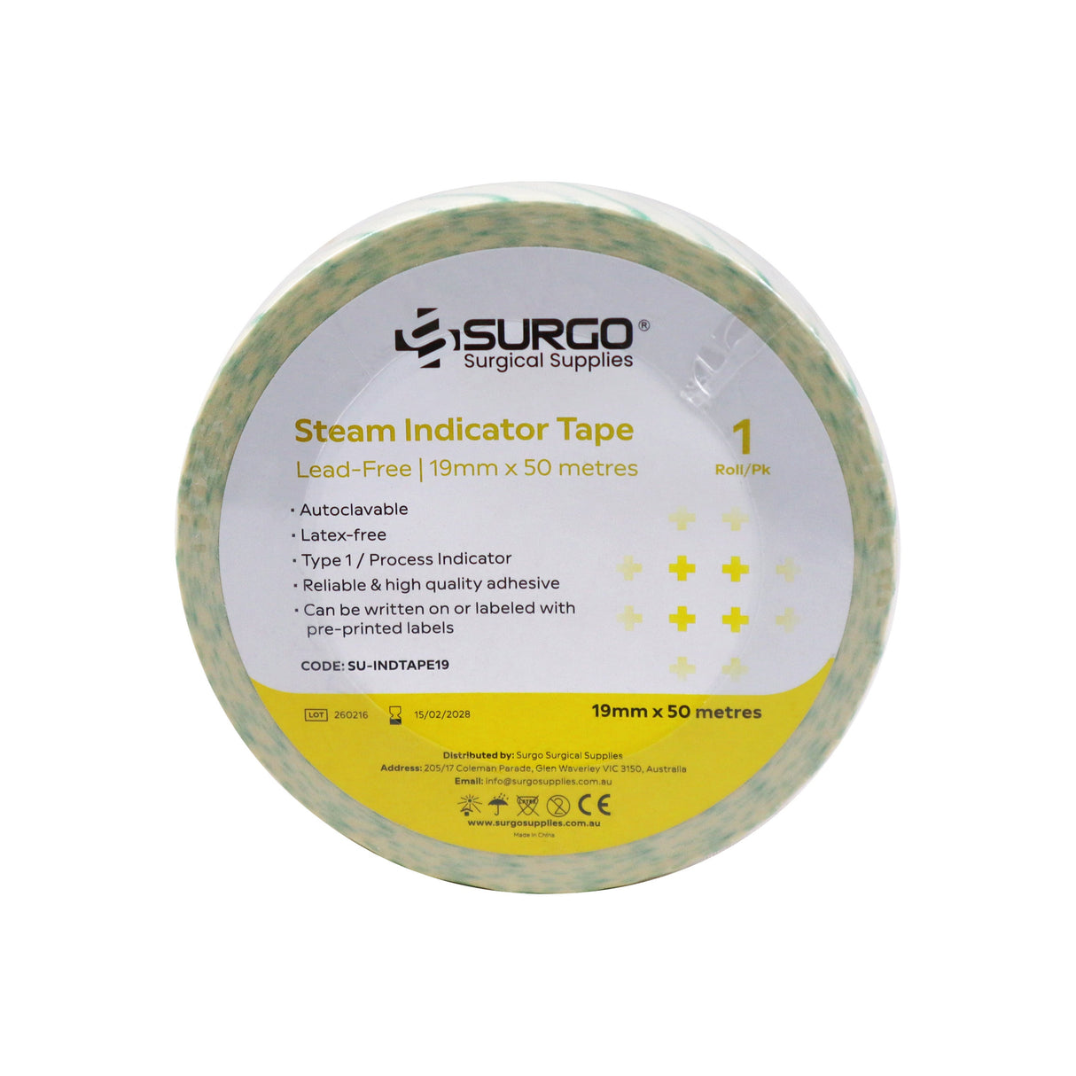 SURGO Lead-Free Steam Indicator Tape 1/pk