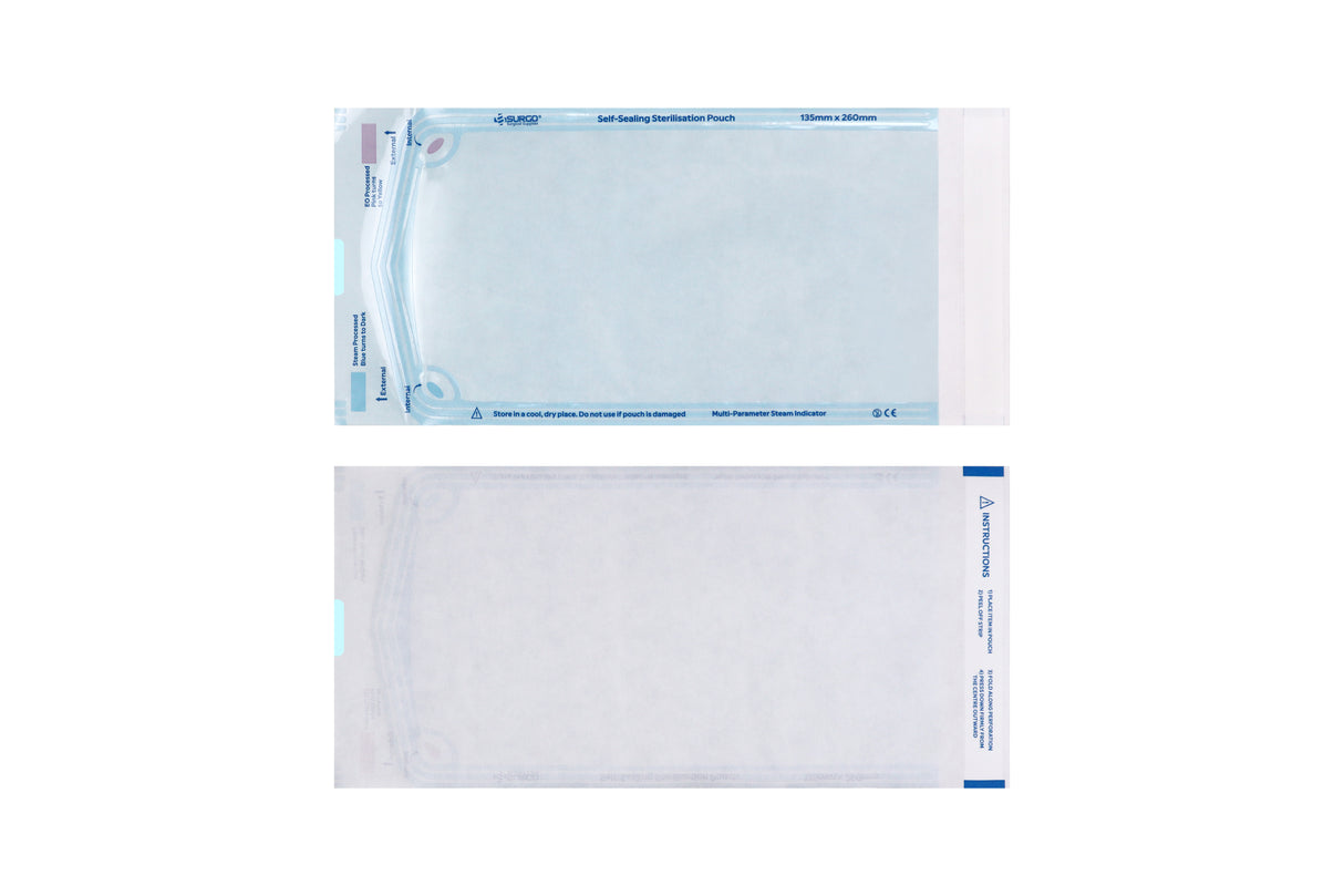 SURGO Self-Sealing Autoclave Sterilisation Pouches 6 x 200/pk VALUE BOX