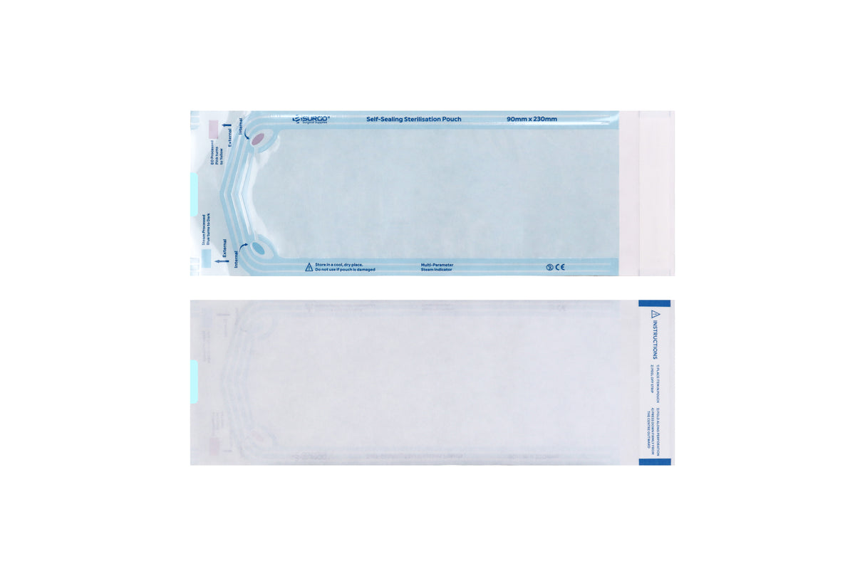 SURGO Self-Sealing Autoclave Sterilisation Pouches 6 x 200/pk VALUE BOX
